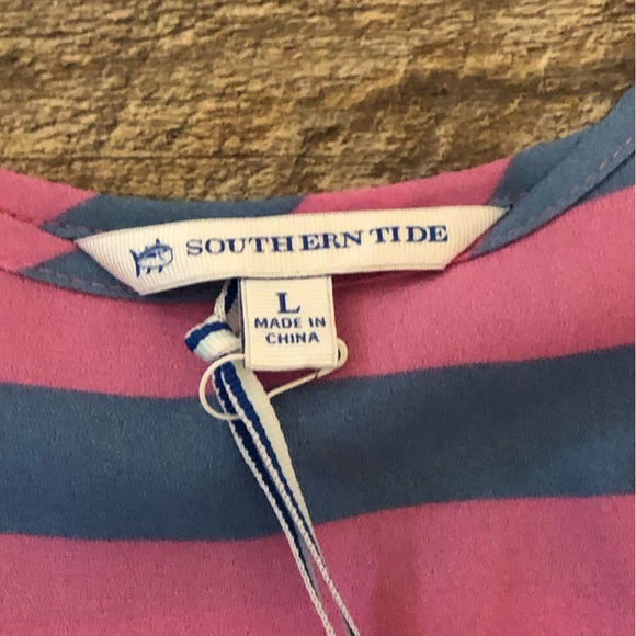 Southern Tide size L bright striped shift dress w front pocket NWT - Picture 4 of 7